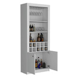 Nero 74-Inch Tall Bar Cabinet 4-Tier Modern Bar Cabinet with Glass Holder Stemware Rack, Wine B070P188834
