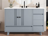 36" Bathroom Vanity with Sink, Free Standing Single Vanity Set with 4 Drawers and Side Storage Rack, W1580P382509