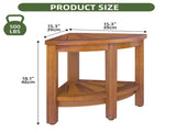 Bamboo Shower Stool with Storage Shelf,Natural 74771942