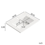 24 inch Bathroom Vessel Sink, Ceramic Bathroom Vanity Sink Top with Overflow, No Drain Convenient W3402P324578