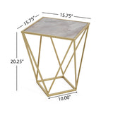 CREATIVE SIMPLE GLASS SIDE TABLE,GOLDWHITE COLOR N770P234478G