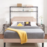 ZUN Queen Bed Frame with 2 Nightstandss with Storage Cabinet, with Shelves, Bookcase 16305791