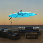 ZUN 10 FT Solar LED Patio Outdoor Umbrella Hanging Cantilever Umbrella Offset Umbrella Easy Open 06965297