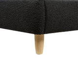 Roman Curved Headboard Upholstered Platform Bed, King, Ebony Black Boucle B2719P238212