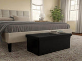 Large Foldable Storage Bench Ottoman Tufted Faux Leather Organizer 50836294