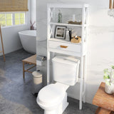 ZUN Over-the-Toilet Storage Cabinet White with one Drawer and 2 Shelves Space Saver Bathroom Rack W28227728