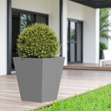 18" H Tall Metal Tapered Planter Large Outdoor & Indoor Garden Plant Pot with Drainage Hole and W3077P276880