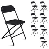 6pcs Injection Molding Classic Garden Plastic Folding Chair Black 75188255