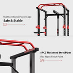 ZUN Power Cage Squat Rack Stands Gym Equipment 1000-Pound Capacity Exercise pull-up down 44896527