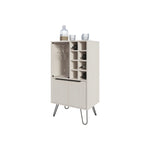 ZUN White Bar Cabinet with Glass Rack and Wine Storage B062P230644