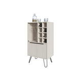 White Bar Cabinet with Glass Rack and Wine Storage B062P230644