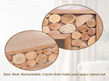 Rustic Wood Console Table with Natural Logs 62" Entryway Table, Narrow Sofa Table, Hallway W2729P298163