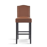 Barstools Set of 2, Counter Height Upholstered Bar Stools for Kitchen Island, Brown Rubberwood Legs N779P254675L