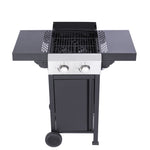 ZUN 2-Burner Propane Gas BBQ Grill, Pizza Box, 24600BTU Output With Wire Enamel Cooking Grids For W2938P261719