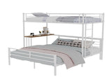 Sturdy Metal Twin Over Full Bunk Bed Frame with Practical Ladder & Storage Shelf, Modern W1935P463331