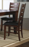 Contemporary Dining Set of 2 Brown Espresso Finish Solid Wood Faux Leather Cushion Side B011107757