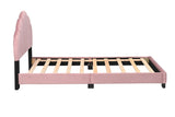 Upholstered Twin Size Platform Bed for Kids, Wooden Bed Frame with Slatted Bed Base, No Box Spring 84024553