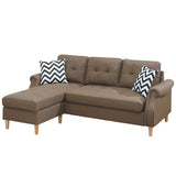 Living Room Corner Sectional Light Coffee Polyfiber Chaise sofa Reversible Sectional HS00F6458-ID-AHD