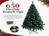 6 ft Unlit Artificial Christmas Tree with 650 PVC Branch Tips and Iron Stand, Light Green and White 05113045