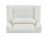 Power Recliner Chair Swivel,Boucle Upholstered 360&deg Swivel Recliner with gold 5 star base-Beige N771P298185M