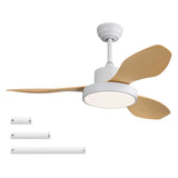47 Inch Ceiling Fan with 22W LED Light and Remote Control 6 Speeds Reversible DC Motor White for W934P288500
