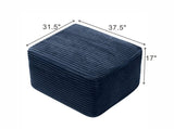 37.5" Corduroy Square Upholstered Ottoman, Soft Padded Foot Stool for Living Room Bedroom Decor W5515P513236