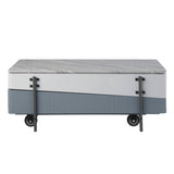 Grey and White High Gloss Coffee Table with Lift Top B062P209130