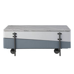 ZUN Grey and White High Gloss Coffee Table with Lift Top B062P209130