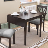 29"- 45" Extendable Dining Table for 4, Folding Kitchen Table with Rubberwood Legs, Space-Saving N752P216387P