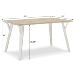 ZUN Alwynn Contemporary Rectangular Dining Table, White and Natural Wood T2574P165159