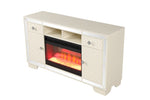 ZUN TV Stand With Electric Fireplace in Beige B00969710