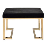 Black and Champagne Ottoman with C Metal Base B062P189146