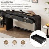 TREXM Unique Retro Silhouette Console Table with Open Style, Two Top Drawers for Entrance, Dinning WF317094AAB