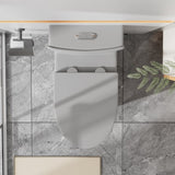 Matte Grey Elongated One Piece Toilet Dual Flush 1.1/1.6 GPF Water Saving Comfort Seat Height, Map W2826P192008