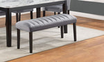 ZUN 1pc Gray Black Bench Dining Room Velvet Fabric Upholstery Kitchen Dining Wooden Furniture B011P261193