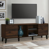 Mid Century TV Stand 2 Cabinets, Media Console Table for TVs up to 70'', Entertainment Center N710P190046Q