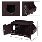 ZUN Brown Wooden Cat Litter Box ,Cat Washroom,Nightstand ,End Table 63717089