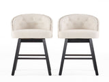 360 Degree Swivel Bar Stool with Stunning Nailhead Trim, Set of 2, Beige N779P326955B