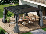 10' x 10'Pergola Modern Style with Adjustable Louvers for Outdoor Roof, Garden, Easy Assembly, 51480897
