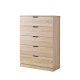 ZUN Functional 5 Drawer Chest in Light Oak Finish B2718P266095