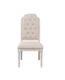 ZUN ACME Wynsor Side Chair , Fabric & Antique Champagne 67532