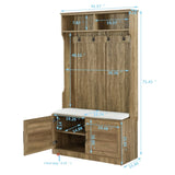 Wood Coat Rack, Storage Shoe Cabinet, with Clothes Hook, with Sponge Pad Product, Multiple Storage 03980719