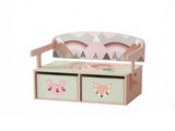 3-in-1 Convertible Kids Toy Box Chest, Storage Chest with 2 Non-Woven Drawers for Bedroom 50859911