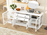 U-Style 58.3" Modern Buffet Sideboard with 4 Doors & 2 Drawers, Adjustable Shelves, Power Outlet, N711P437648K