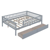 Full Size Daybed Wood Bed with Two Drawers, Gray WF301868AAE