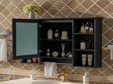 3-in-1 Bathroom Mirror Cabinet, 42 inch Wall Mounted Medicine Cabinet with Adjustable Shelf & Soft N710P358613B