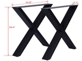 X Table Legs 28X 24" ,Wide Metal Table Legs , Heavy Duty Steel Desk Legs Table Leg Dining Table Legs W46541483