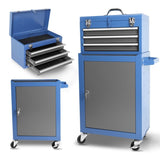 ZUN Rolling Garage Workshop Tool Organizer: Detachable 3 Drawer Tool Chest with Large Storage Cabinet 62300591