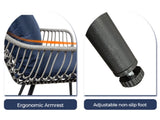 5 Piece Patio Bistro Set with Ottoman, Outdoor Wicker Apartment Balcony Furniture Sets, Rattan Table T2712P305911