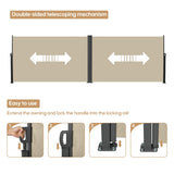 276" x 71''Retractable Side Awning, Waterproof & UV-Resistant, Privacy Screen Divider Roll Up W419P286393